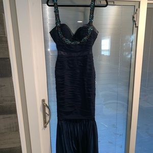 BCBG mermaid navy blue dress Size 2